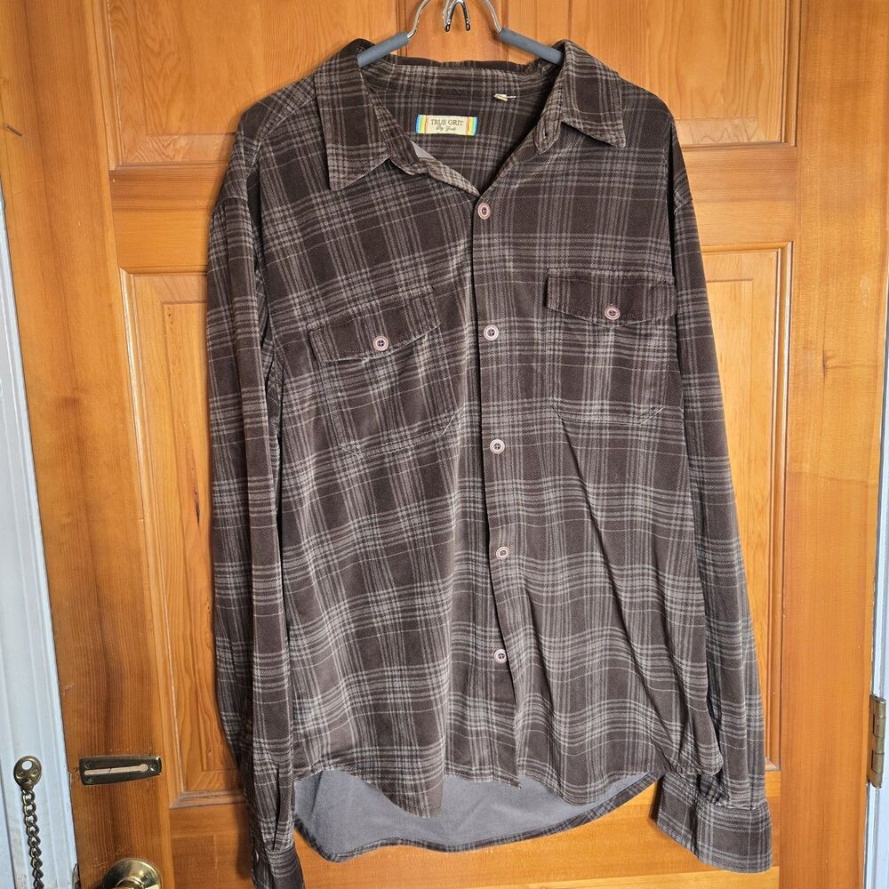 True Grit Dry goods Flannel Mens XL Button Up Shirt Soft Quaility Heavy